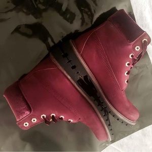 Velvet Maroon Timberlands